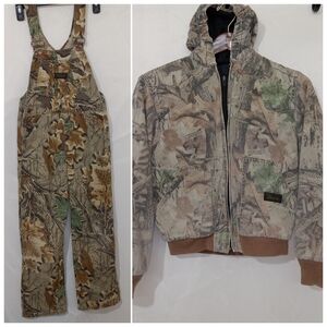 Liberty Rugged Outdoor Gear Camo Kids Hooded Jacket Coat And Overalls Sz L